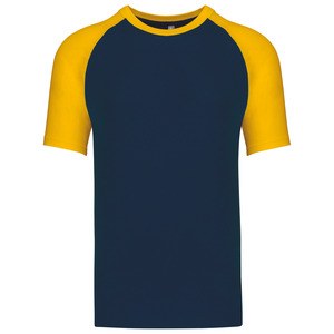 Kariban K330 - T-SHIRT BASEBALL - T-SHIRT UOMO BICOLORE Navy/Yellow