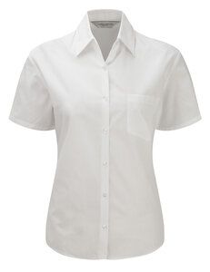 Russell Collection R-937F-0 - Camicia Donna popeline puro cotone maniche corte