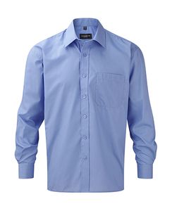 Russell Collection R-934M-0 - Camicia uomo popeline maniche lunghe Corporate Blue
