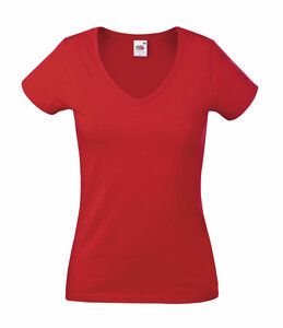Fruit of the Loom 61-398-0 - T-shirt Lady-Fit Value Weight scollo a V Red