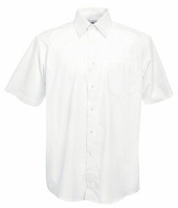 Fruit of the Loom 65-116-0 - Camicia uomo in popeline maniche corte Bianco