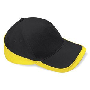 Beechfield B171 - Cappellino Competition Teamwear Black/Yellow