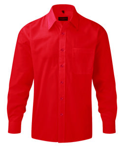 Russell Collection R-934M-0 - Camicia uomo popeline maniche lunghe Classic Red