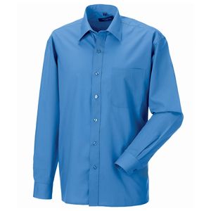 Russell Collection J934M - Camicia policotone popeline easycare a maniche lunghe Corporate Blue