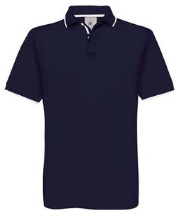 B&C CGPU413 - Polo Tipped Navy / White