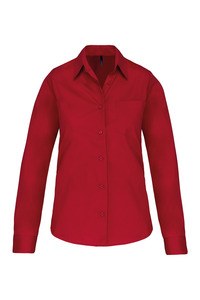 Kariban K542 - CAMICIA DONNA MANICHE LUNGHE POPELINE Classic Red