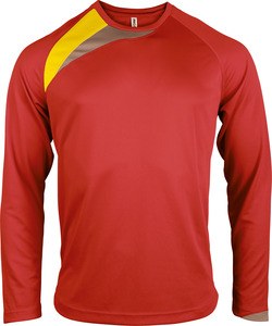 ProAct PA409 - T-SHIRT MANICHE LUNGHE T-SHIRT BAMBINO Sporty Red / Sporty Yellow / Storm Grey