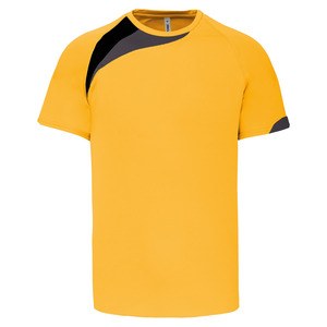 ProAct PA437 - T-SHIRT SPORT BAMBINO MANICHE CORTE Sporty Yellow / Black / Storm Grey