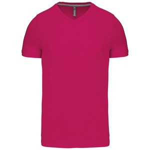 Kariban K357 - T-SHIRT UOMO MANICHE CORTE SCOLLO A V Fucsia