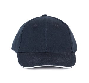 K-up KP042 - ORLANDO KIDS - CAPPELLINO BAMBINO 6 PANNELLI Navy/ White