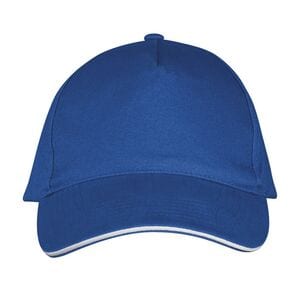 SOL'S 00594 - LONG BEACH Cappellino Adulto A 5 Pannelli Blu royal / Bianco