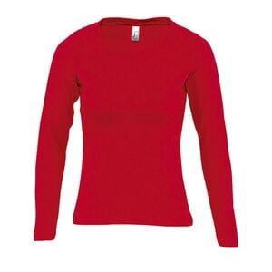 SOL'S 11425 - MAJESTIC T Shirt Donna Girocollo Manica Lunga Rosso