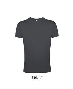 SOL'S 00553 - REGENT FIT T Shirt Uomo Slim Girocollo Manica Corta Grigio scuro