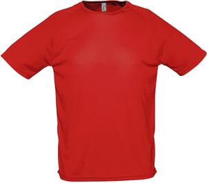 SOL'S 11939 - SPORTY T Shirt Uomo Manica A Raglan Rosso