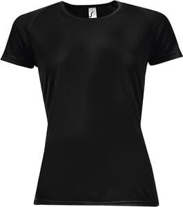 SOL'S 01159 - SPORTY WOMEN T Shirt Donna Manica A Raglan Nero