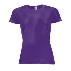 SOL'S 01159 - SPORTY WOMEN T Shirt Donna Manica A Raglan Viola scuro