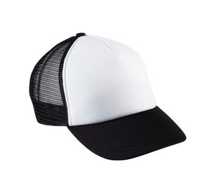 K-up KP143 - CAPPELLINO TRUCKER BAMBINO - 5 PANNELLI Bianco / Nero