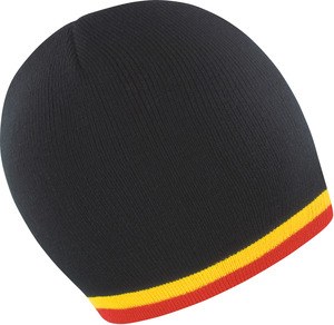 Result R368X - National Beanie Berretto "Supporter" Black / Yellow / Red