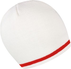 Result R368X - National Beanie Berretto "Supporter" Bianco / Rosso