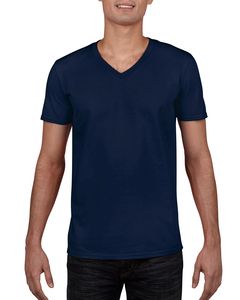 Gildan GN646 - Maglietta da uomo con scollo a V 100% cotone Blu navy