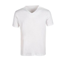 SANS Étiquette SE683 - Men's  No Label V Neck T-Shirt Bianco