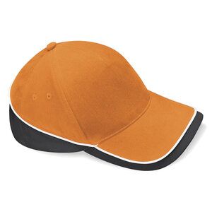 Beechfield BF171 - Cappellino Teamwear a 5 pannelli Orange/Black/White