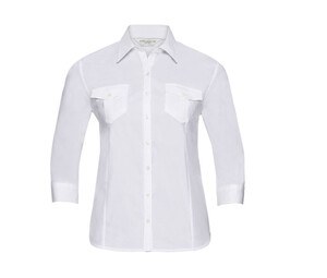 Russell Collection JZ18F - Camicia donna maniche 3/4 con risvolto