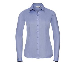 Russell Collection JZ62F - Ladies' Long Sleeve Easy Care Oxford Shirt Light Blue