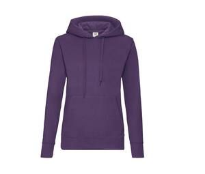 Fruit of the Loom SC269 - Felpa con cappuccio da donna con tasca a marsupio Purple