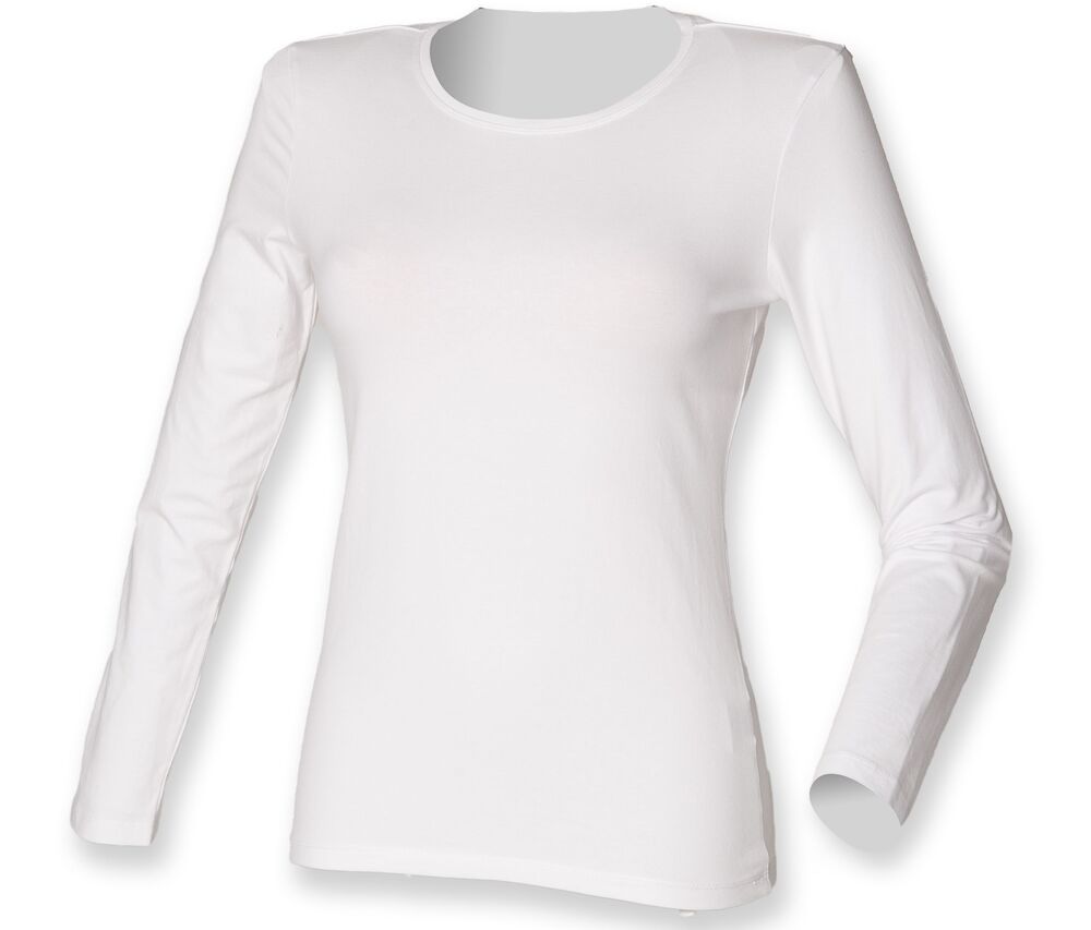 Skinnifit SK124 - T-shirt da donna elasticizzata a maniche lunghe