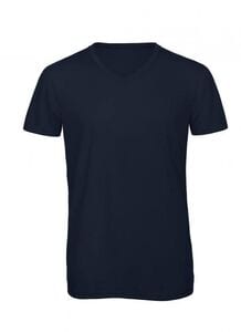 B&C BC057 - Maglietta a 3 Tessuti Collo a V Blu navy