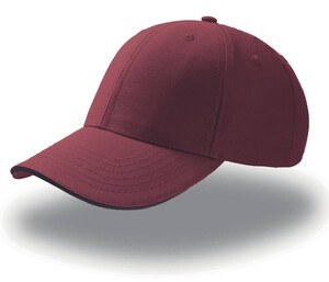 Atlantis AT094 - Cappello a 6 pannelli con visiera sandwich Burgundy/ Navy