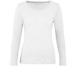 B&C BC071 - T-Shirt a manica lunga da donna 100% cotone biologico Bianco