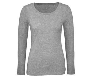 B&C BC071 - T-Shirt a manica lunga da donna 100% cotone biologico Sport Grey