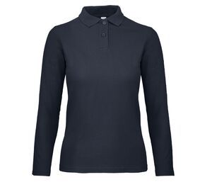 B&C ID1LW - Polo Maniche Lunghe Donna Blu navy