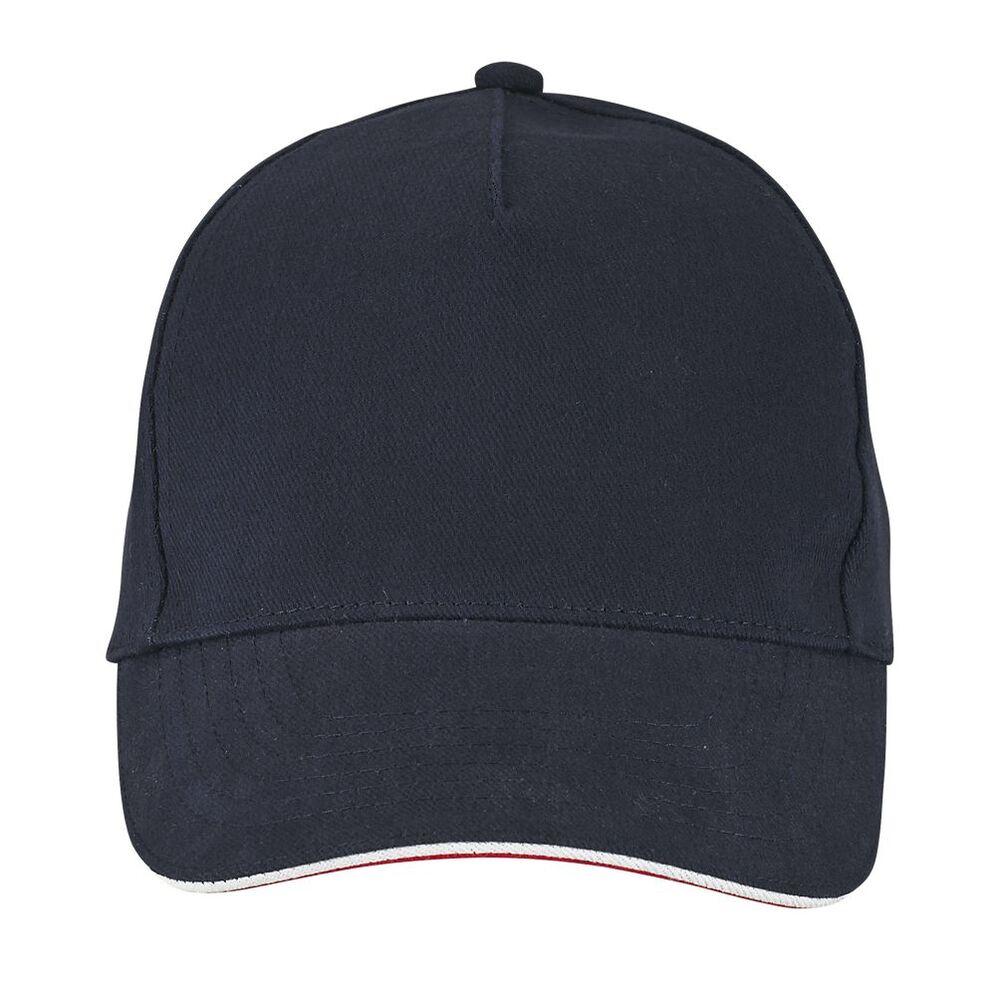 SOL'S 02116 - Longchamp Cappellino Adulto A 5 Pannelli Tricolore