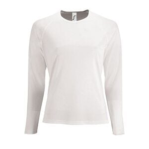 SOL'S 02072 - Sporty Lsl Women T Shirt Donna Manica Lunga Bianco