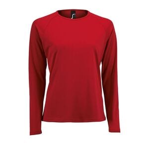 SOL'S 02072 - Sporty Lsl Women T Shirt Donna Manica Lunga Rosso