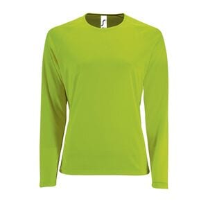 SOL'S 02072 - Sporty Lsl Women T Shirt Donna Manica Lunga Verde fluo