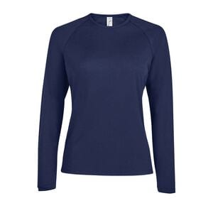 SOL'S 02072 - Sporty Lsl Women T Shirt Donna Manica Lunga Blu oltremare