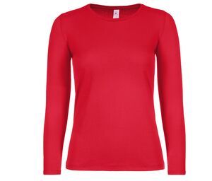 B&C BC06T - T-shirt manica lunga da donna Rosso