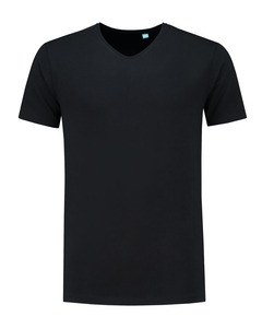 Lemon & Soda LEM1135 - T-shirt V-neck fine cotton elasthan Nero