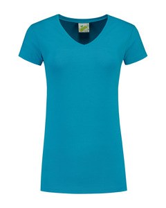 Lemon & Soda LEM1262 - T-shirt V-neck cot/elast SS for her Turchese