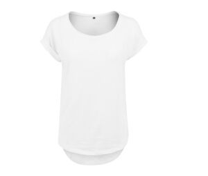 Build Your Brand BY036 - T-shirt da donna con schiena allungata