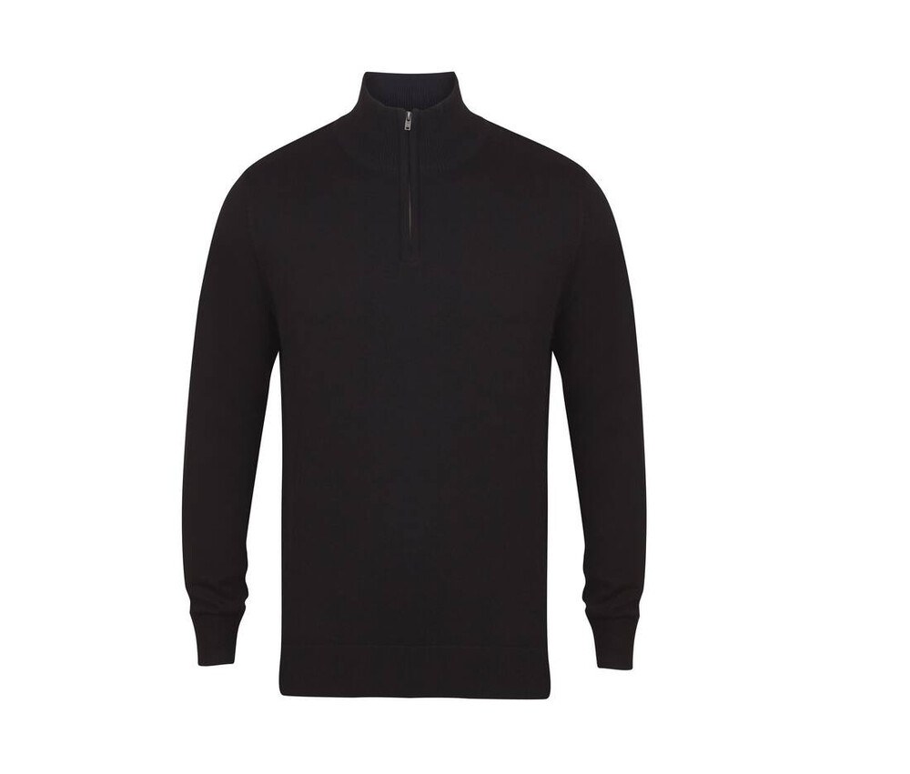 Henbury HY729 - Maglione con zip sul collo