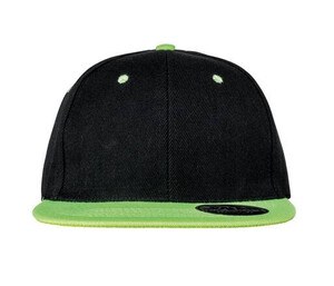 RESULT RC082 - Casquette 6 pans visière plate Nero / Verde lime