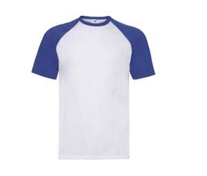 Fruit of the Loom SC237 - Maglietta da baseball Bianco / Blu royal