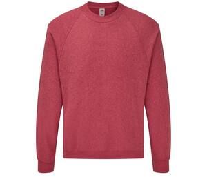 Fruit of the Loom SC260 - Maglione con maniche raglan da uomo Vintage Heather Red