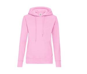 Fruit of the Loom SC269 - Felpa con cappuccio da donna con tasca a marsupio Light Pink