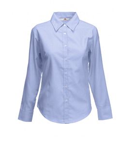 Fruit of the Loom SC411 - Camicia da donna in popeline Blu medio